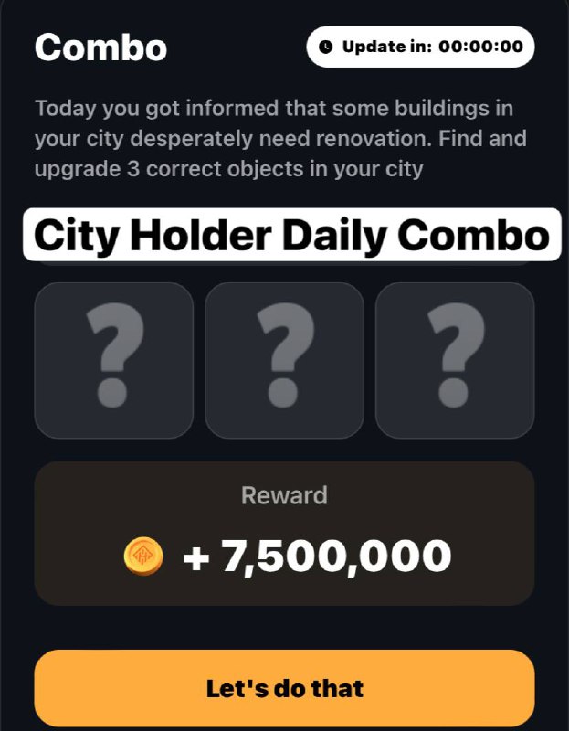 city holder daily combo today