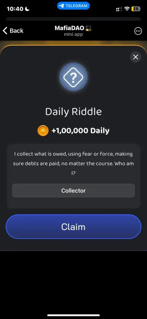 mafiadao daily riddle 17 september